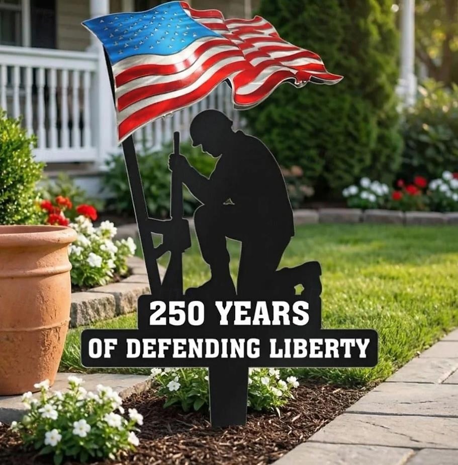 250 Years of Defending Liberty Metal Garden Stake, Patriotic Memorial Day American Flag Yard Sign, Outdoor Lawn Decor for Veterans, Independence Day, Home & Garden Decoration 2026 - $19.99 –P1