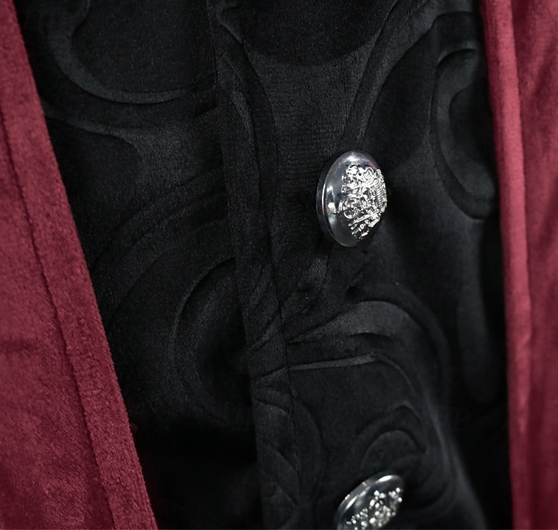 Retro Vintage Punk & Gothic Medieval Coat Tailcoat Prince Nobleman Jacquard Fancy Dress Men's Ebenezer Scrooge Elf Royal Steampunk Masquerade Party Adults Coat Christmas 2026 - $52.99 –P10