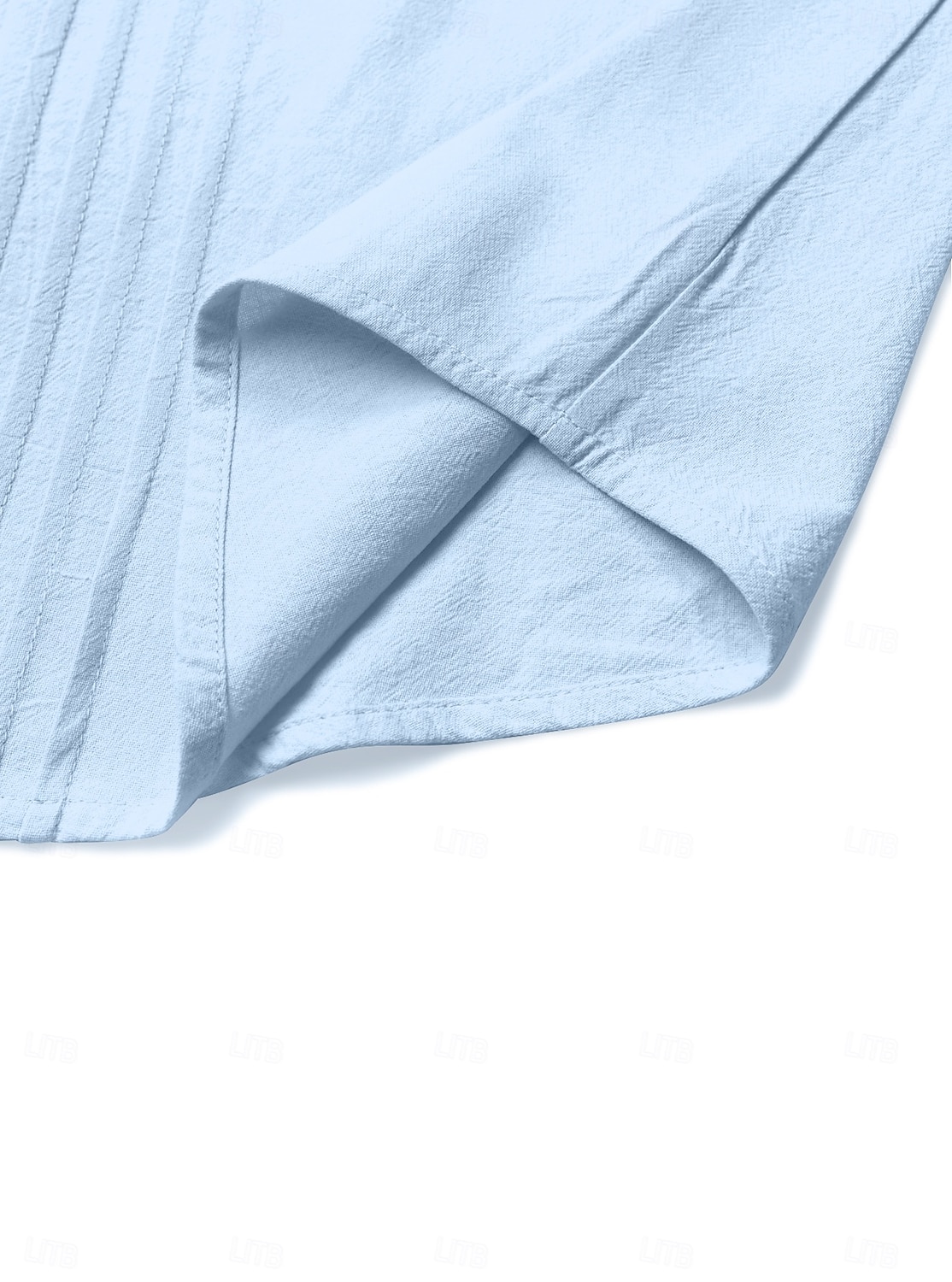 Férfi Ing Vászon ing Nyári póló Stranding Tömör szín Hétköznapi Vakáció Medence Fekete Fehér Khakizöld Hosszú ujj Mandarin gallér Nyár Tavasz Ruházat Fodrozott 2026 - $25.99 –P13