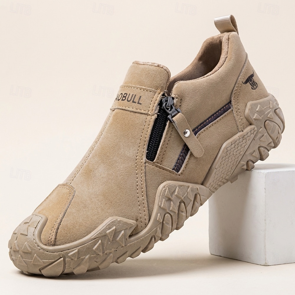 Zapatillas deportivas casuales beige para hombre, sin cordones, transpirables, ligeras y cómodas para caminar, ideales para viajes, senderismo, salidas de fin de semana, uso diario y actividades al aire libre. 2026 - $29.99 –P3