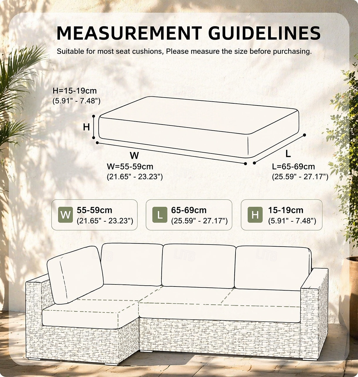 8 эластичных чехлов для подушек патио, водонепроницаемые сменные чехлы для уличных диванов, чехлы для уличных диванов &Чехлы для диванов, чехлы для подушек садовой мебели, моющиеся многоразовые 2026 - $69.99 –P1