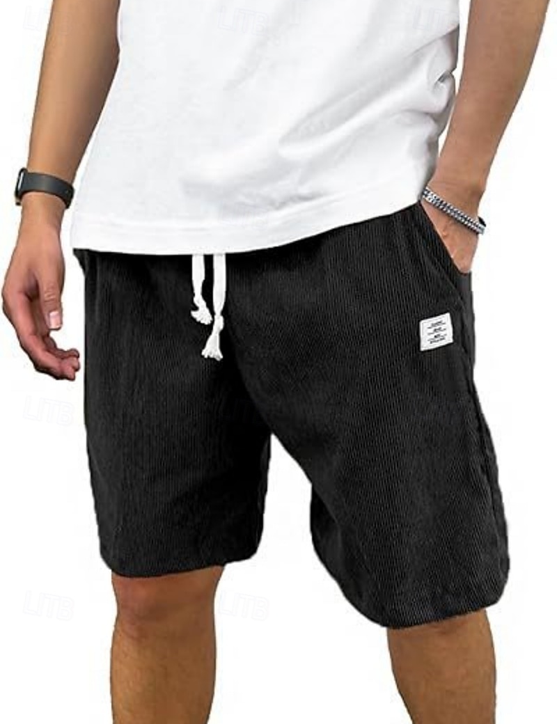 Per uomo Shorts Shorts da Spiaggia Pantaloncini casual Pantaloncini di velluto a coste Tasca Elastico in vita Semplice Comodità Traspirante Lunghezza al ginocchio All'aperto Spiaggia Vacanza Vacanza del 2026 a $21.99 –P11