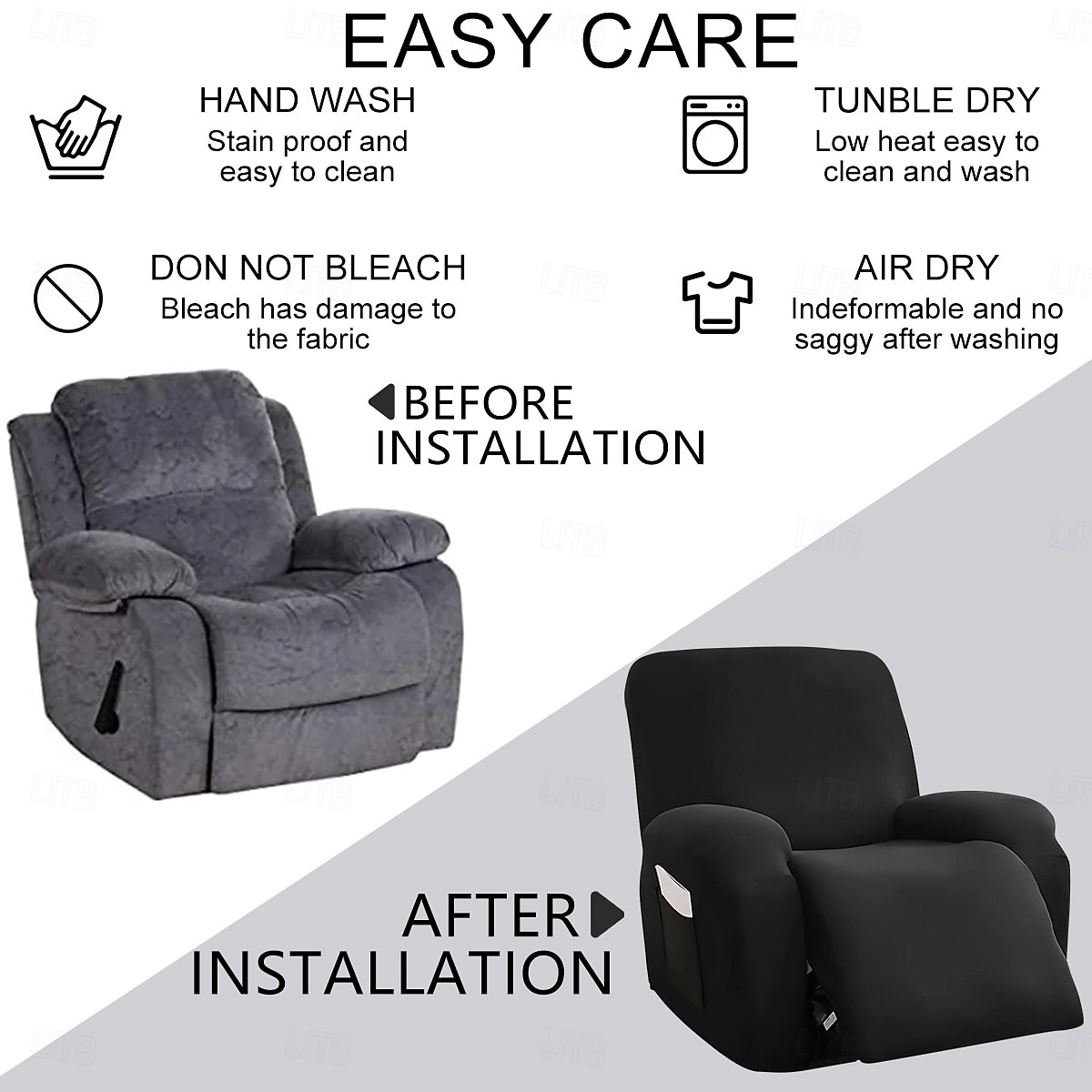 Voděodolný potah na pohovku, strečový potah na polohovací pohovku z mléčného hedvábí, plné krytí, protiskluzový elastický potah, univerzální potah na masážní křeslo 2026 - $30.99 –P13