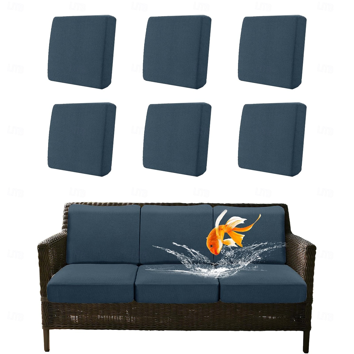 100% водонепроницаемые, не проливающиеся чехлы для уличных подушек, чехлы для диванов, эластичные чехлы для подушек садовых кресел, сменные чехлы для сидений, однотонные. 2026 - $79.99 –P5