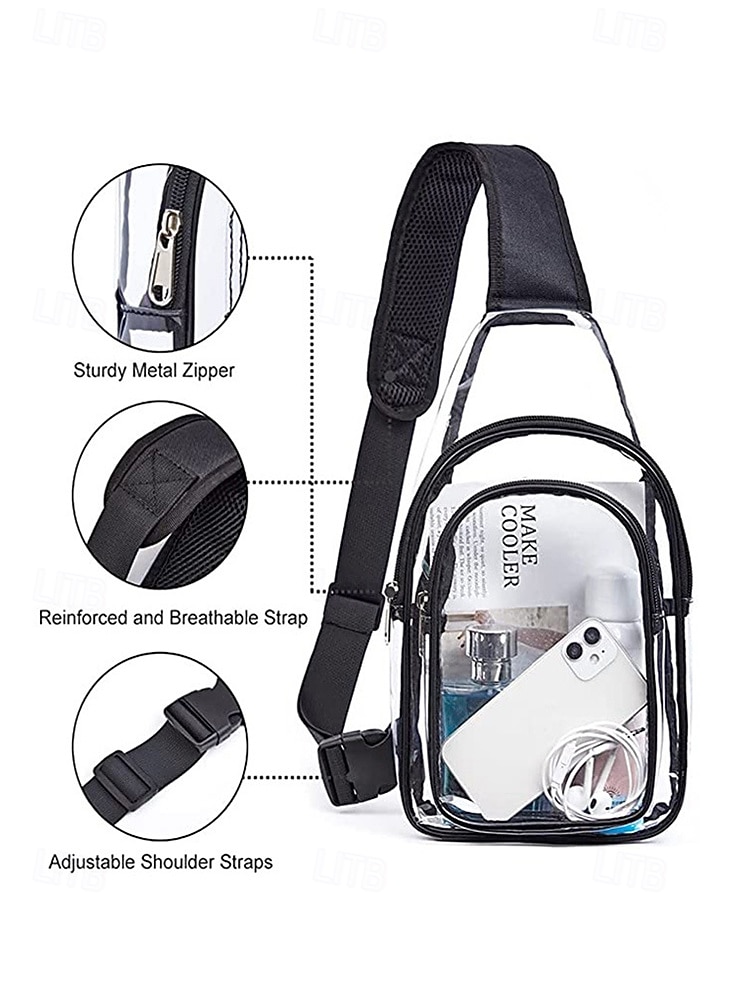 Women's Clear PVC Crossbody Bag, Large Capacity Transparent Shoulder Bag with Adjustable Strap, Stylish Lightweight Tote for Beach Vacation, Travel and Casual Daily Use 2026 - $14.99 –P7