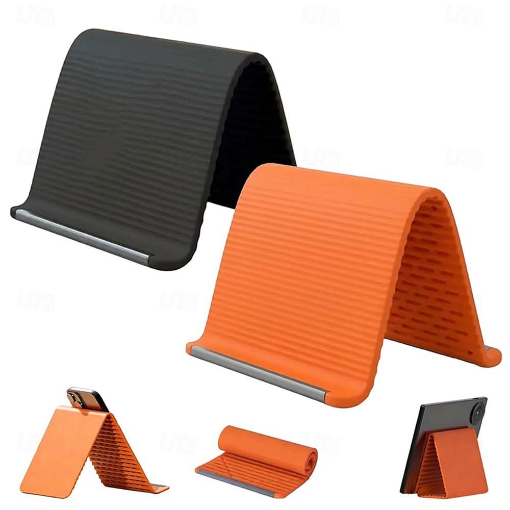 Portable Silicone Phone Stand for Travel, Compact Foldable Tablet Holder for Plane and Desk, Flexible Non-Slip Mobile Phone Stand for All Smartphones and iPads, Travel Essential Accessory 2026 - $13.99 –P1