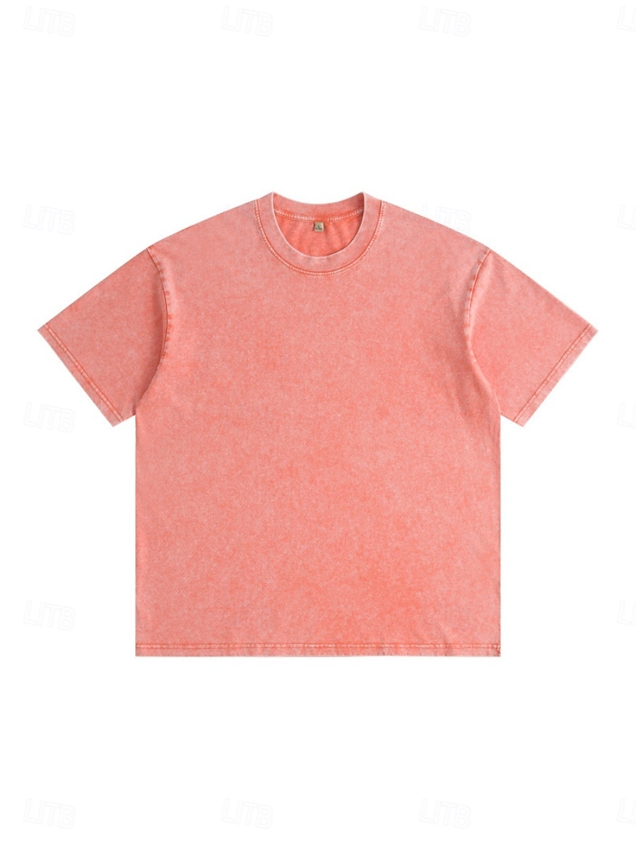 Damen T-Shirt 100% Baumwolle Vintage Gewaschene Oberteile T-Shirt Top Schlicht Vintage Mode Stylisch Kurzarm Rundhals Reguläre Oberteile Alltag Ausgehen Wochenende Blau Schwarz Lila Fuchsia Orange 2026 - $21.99 –P16