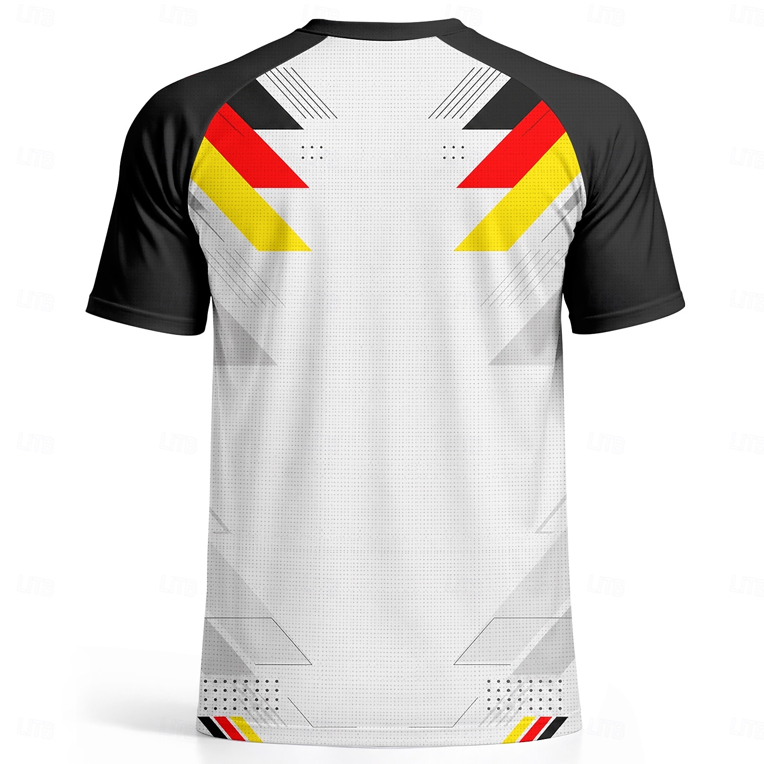 Men's Soccer Jersey T-Shirt Round Neck Short Sleeve Breathable Mesh Tournament UPF50+ Germany Black White Red Yellow Geometric Gradient Design 2026 - $18.99 –P3