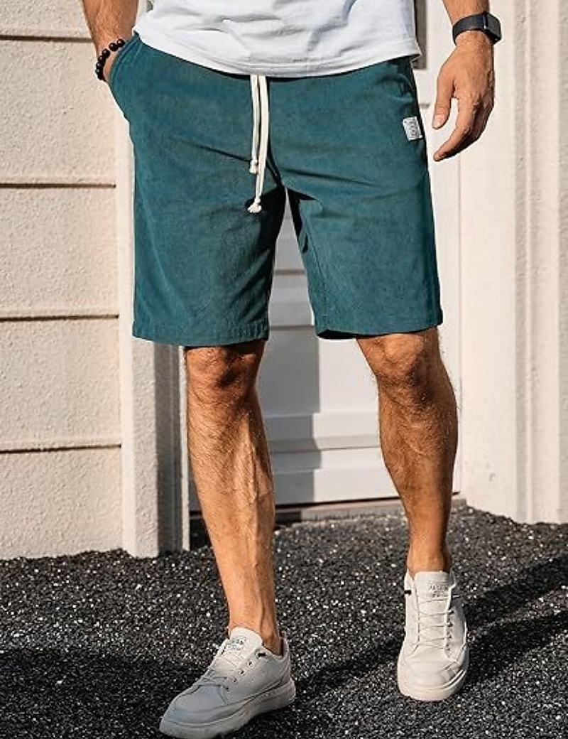 Per uomo Shorts Shorts da Spiaggia Pantaloncini casual Pantaloncini di velluto a coste Tasca Elastico in vita Semplice Comodità Traspirante Lunghezza al ginocchio All'aperto Spiaggia Vacanza Vacanza del 2026 a $21.99 –P13