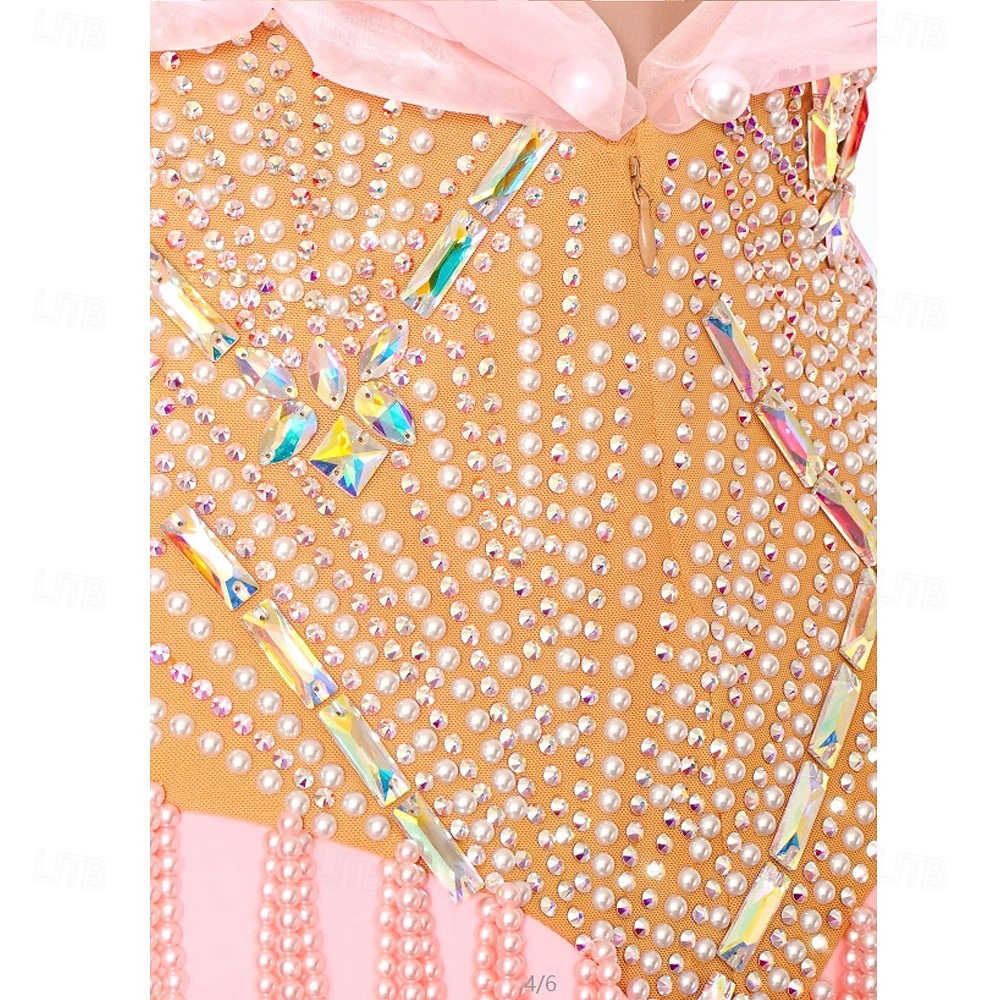 Επίσημος Χορός Φόρεμα Τεχνητό διαμάντι Πλισέ Καθαρό Χρώμα Γυναικεία Πάρτι Εκπαίδευση Επίδοση Αμάνικο Ψηλό Σπαντέξ Πολυεστέρας 2026 - $761.09 –P4