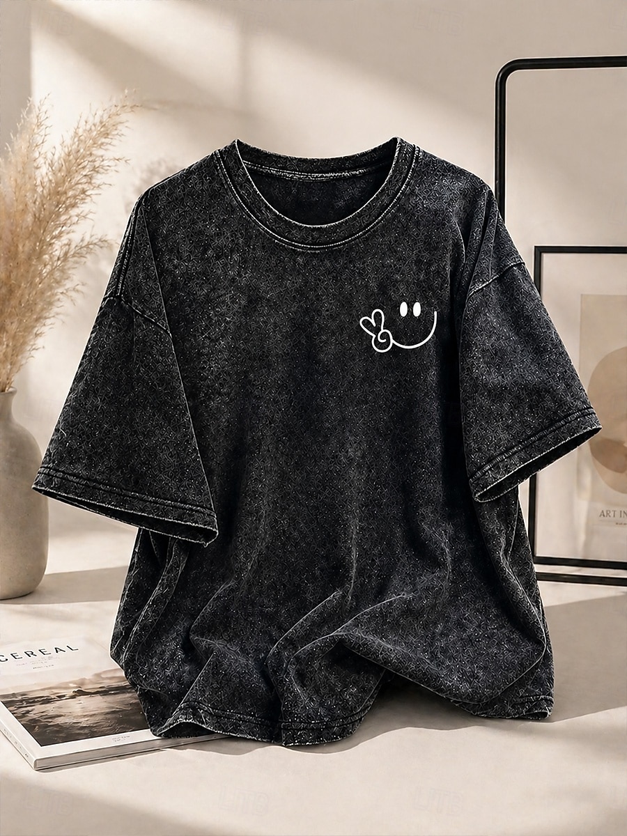 Pentru femei 100% Βαμβάκι Tricou Cămașă din bumbac Topuri cu spălare vintage Simplu Epocă Modă Stilat Manșon scurt Stil Nautic Rotund Topuri obișnuite Casual Zilnic Ieșire Albastru piscină Gri și Alb 2026 - $29.99 –P5