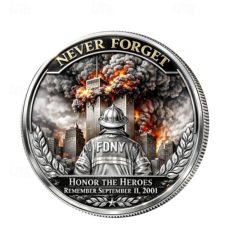 U.S. 9/11 Memorial Commemorative Coin, Honoring FDNY & Heroes, Patriot Flag & Tribute Design, 25th Anniversary Collectible Coin, September 11, 2001 Remembrance 2026 - $19.99 –P2