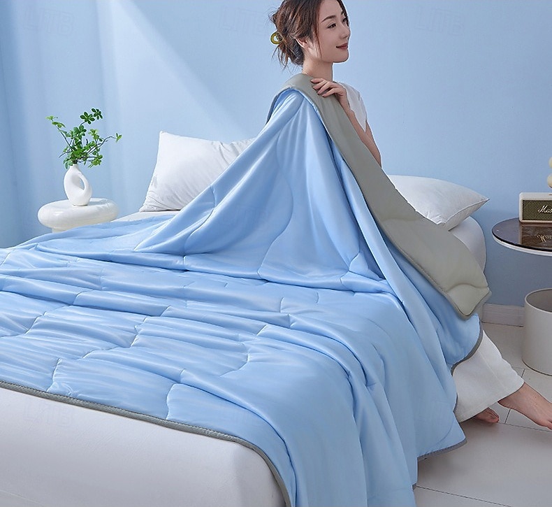 Trapunta rinfrescante estiva, coperta leggera e traspirante, morbida coperta in seta ghiaccio per camera da letto, biancheria da letto per la casa del 2026 a $25.99 –P1