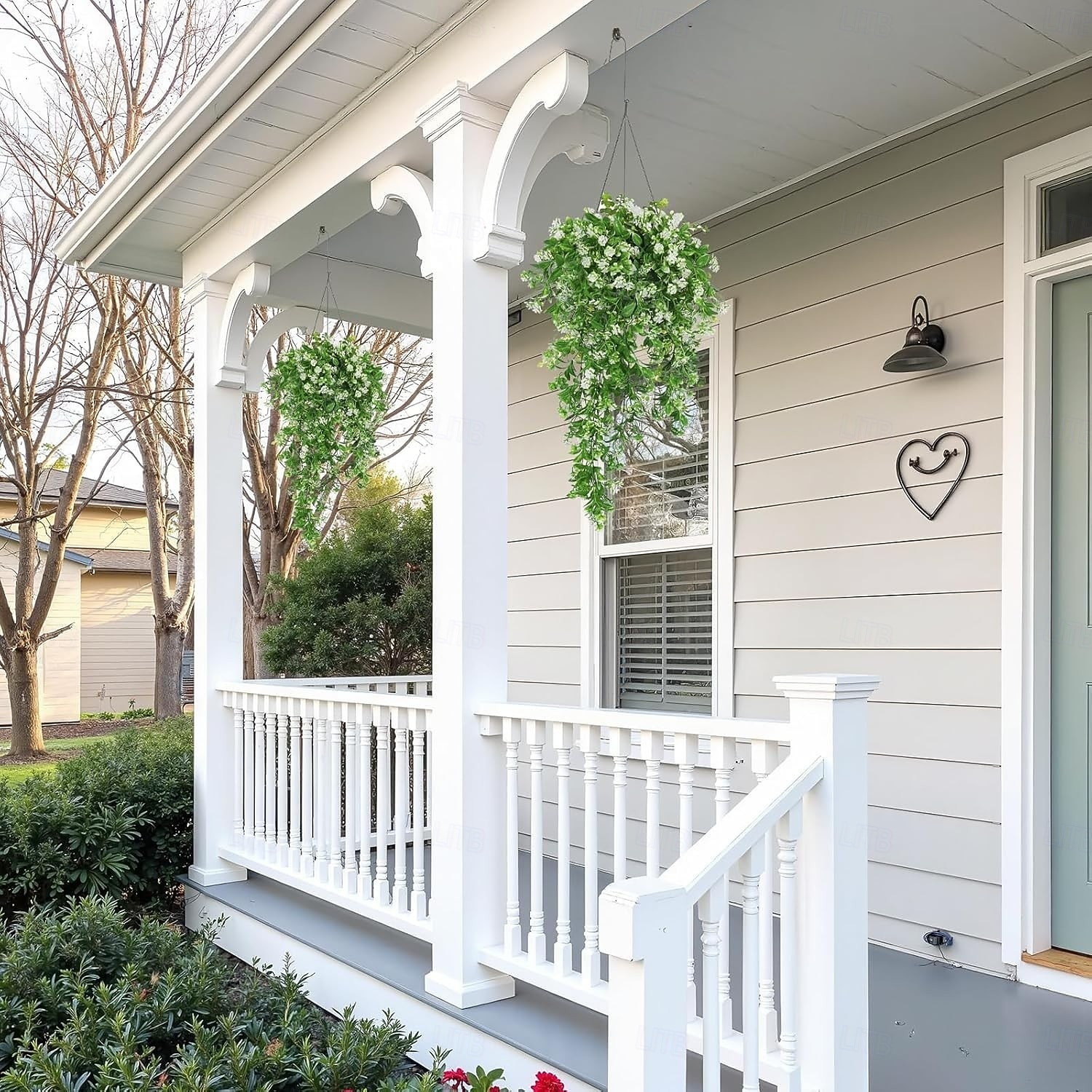 4 künstliche grüne Kunststoffblumen, künstliche Hängepflanzenranken, UV-beständig, geeignet für die Dekoration von Haus- und Gartenwänden, Büros, Hochzeiten, Partys und Hängekörben. 2026 - $21.99 –P8