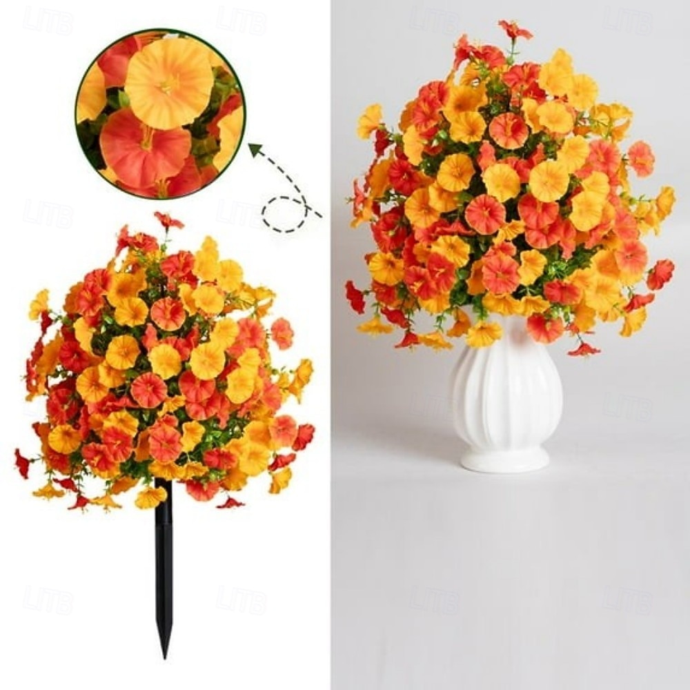 2026年 24インチの人工花支柱、屋外装飾、アサガオ、ツゲ、トピアリー、ボールツリー、マルチカラーの庭用支柱 &芝生、色褪せない丈夫なプラスチック製、オールシーズン装飾  コレクション – $25.99 –P6