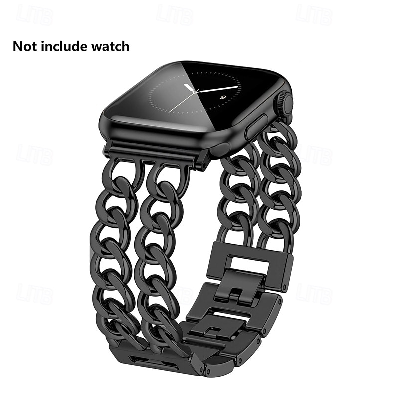 Jewelry Bracelet Compatible with Apple Watch band 38mm 40mm 41mm 42mm 44mm 45mm 46mm 49mm Glitter Double Chain Luxury Alloy Strap Replacement Wristband for iwatch Ultra 3 2 Series 11 10 9 8 7 SE 6 5 2026 - $16.99 –P7