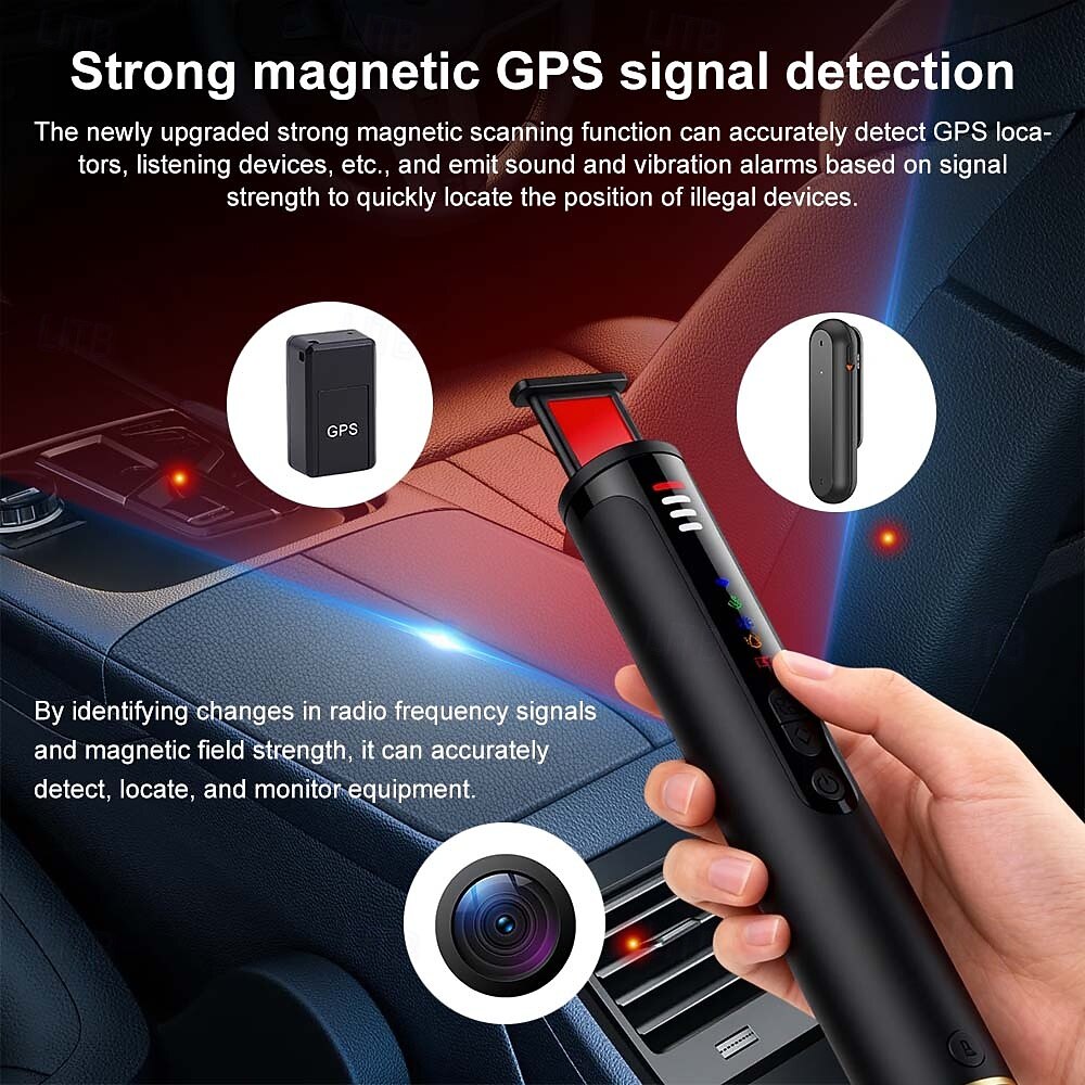 Detektor skryté kamery s infračervenou noční detekcí, vyhledávač štěnic, skener RF signálu pro bezdrátové audio štěnice, GPS tracker detektor pro cesty, hotel &zabezpečení soukromí airbnb 2026 - $38.99 –P3