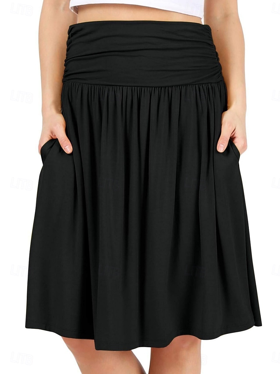Γυναικεία Μονόχρωμο Casual φούστα Φούστες τένις με σορτς Αθλητική φούστα Αμάνικο Πλισέ Τσέπη Ψηλή Μέση Ελαστικό Σκούπισμα ιδρώτα Αναπνέει Τέννις Γκολφ Pickleball Φούστες Ελλειψη Μαύρο Κρασί Βαθυγάλαζο 2026 - $26.99 –P1