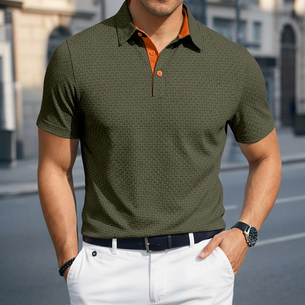 Per uomo Testurizzato Polo a Maglia Waffle Casuale Affari Classico Manica Corta Moda Moderno Tinta unica Asciugatura Rapida Bottoni Estate Primavera Vestibilità regolare Blu Nero Bianco Blu marino del 2026 a $21.99 –P9