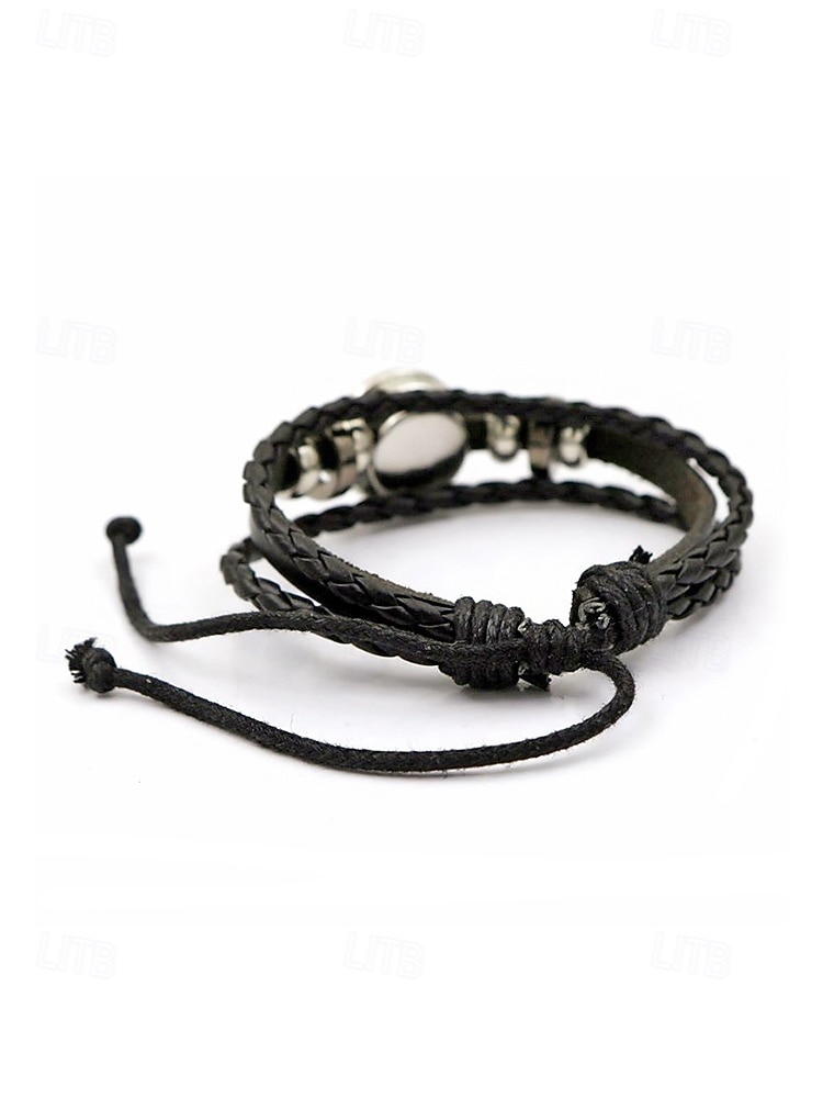 lega da uomo &Bracciale in misto pelle, con design a bandiera americana, misura regolabile, stile patriottico, ideale per il cinquecentesimo anniversario degli Stati Uniti, il giorno del 2026 a $7.99 –P6