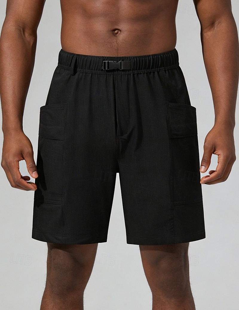 Hombre Pantalón Corto Cargo Pantalón corto Pantalones cortos casuales Pantalón corto deportivo Bolsillo Cintura elástica Puro Plano Comodidad Secado rápido Longitud de la rodilla Exterior Gimnasia 2026 - $26.99 –P7