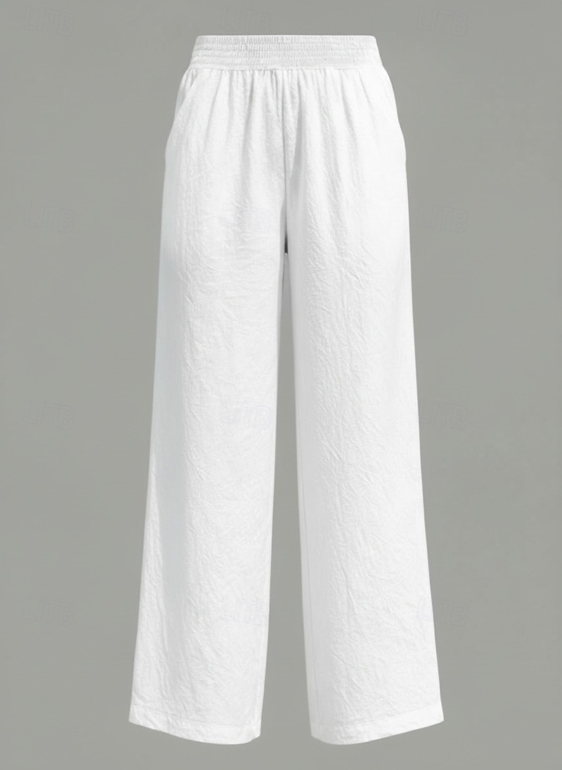 Dámské chino kalhoty ze 100% bavlny, široké nohavice, letní kalhoty, módní, streetwear, pohodlné, dlouhé, s vysokým pasem, bez kapes, elastický pas, pohodlné, outdoorové, pohodlné, pro každodenní nošení, na cesty, jablkově zelené 2026 - BHD 8.74 –P7