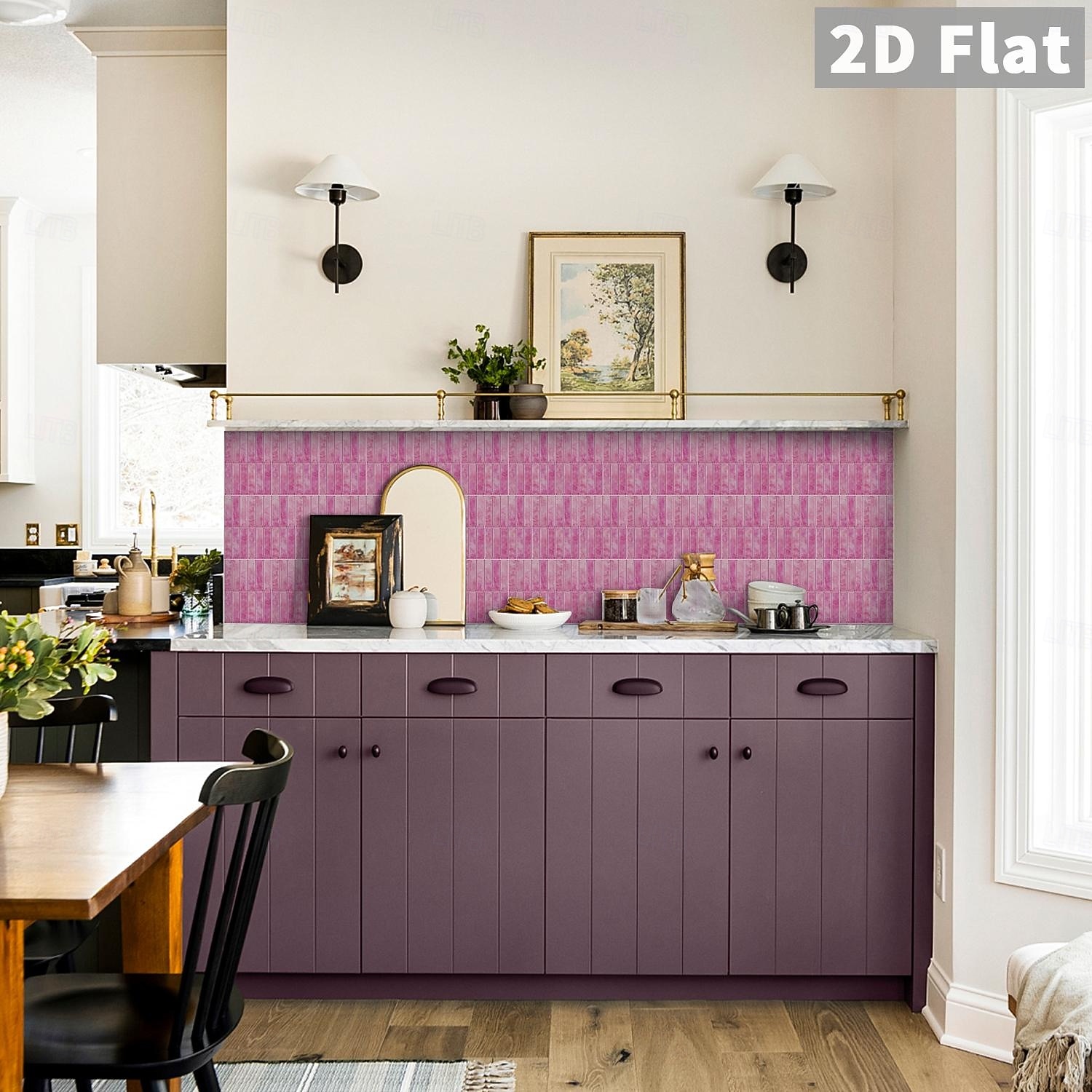 10PCS 17x23cm Peel and Stick Thick Pink Purple Mosaic Pattern PVC Wall Stickers, American Vintage Style Self-Adhesive Removable Wallpaper for Renters, for Bedroom Bathroom Cabinet, Easy to Install 2026 - $32.99 –P9