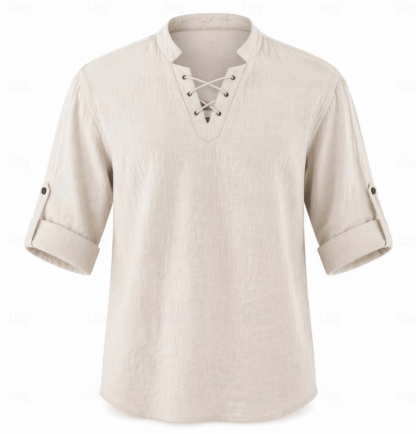 Médiéval Renaissance Chemise Pirate Viking Mélanger avec du coton et du lin Déguisement Homme Viking Pirate Halloween Carnaval Performance LARP Foire de la Renaissance Adulte Chemise Printemps & Été de 2026 ? $31.99 –P5