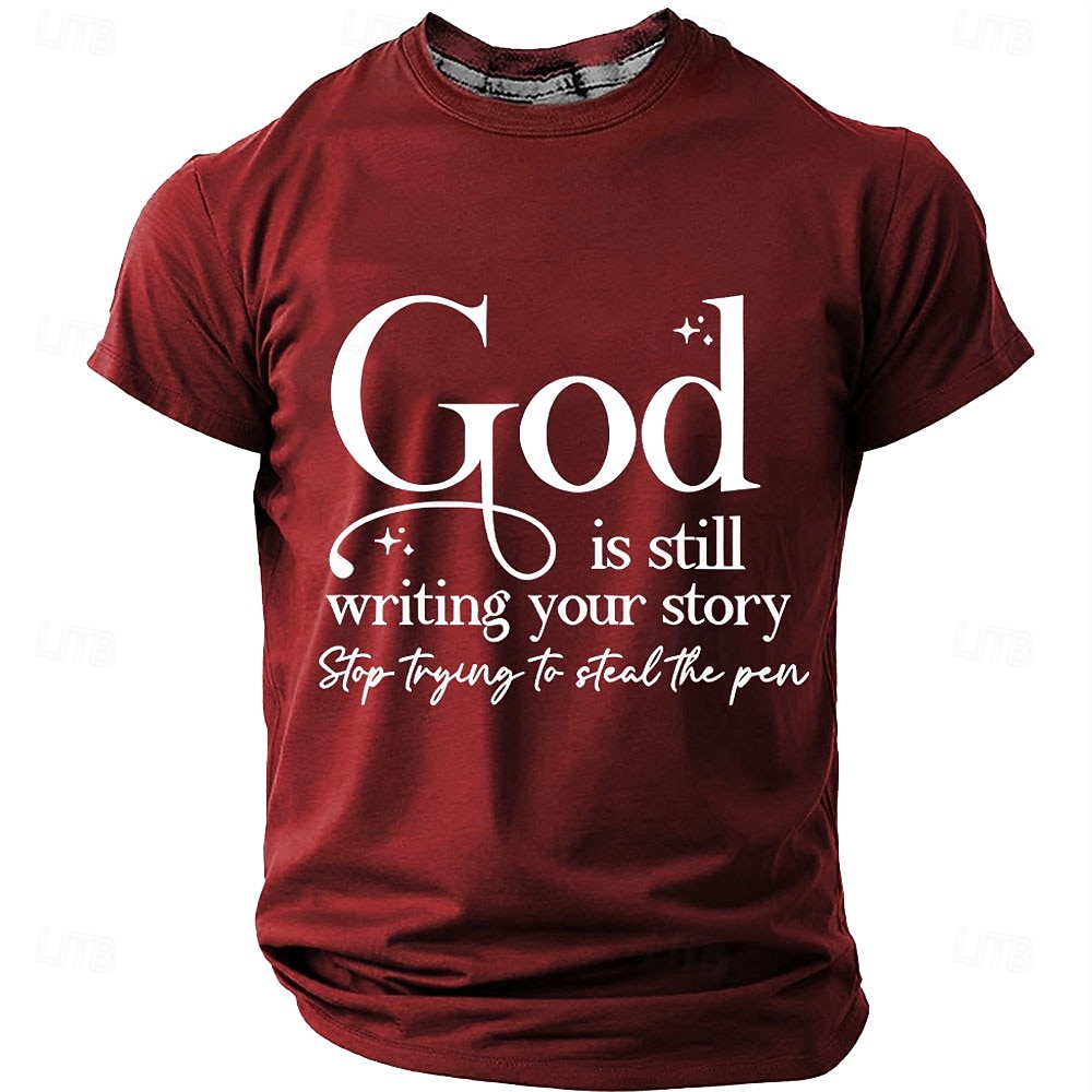 Dio sta ancora scrivendo la tua storia t-shirt da uomo cristiana religiosa spirituale fede t-shirt grafica girocollo manica corta blu royal chiesa adorazione regalo ispiratore per credenti del 2026 a $18.99 –P4