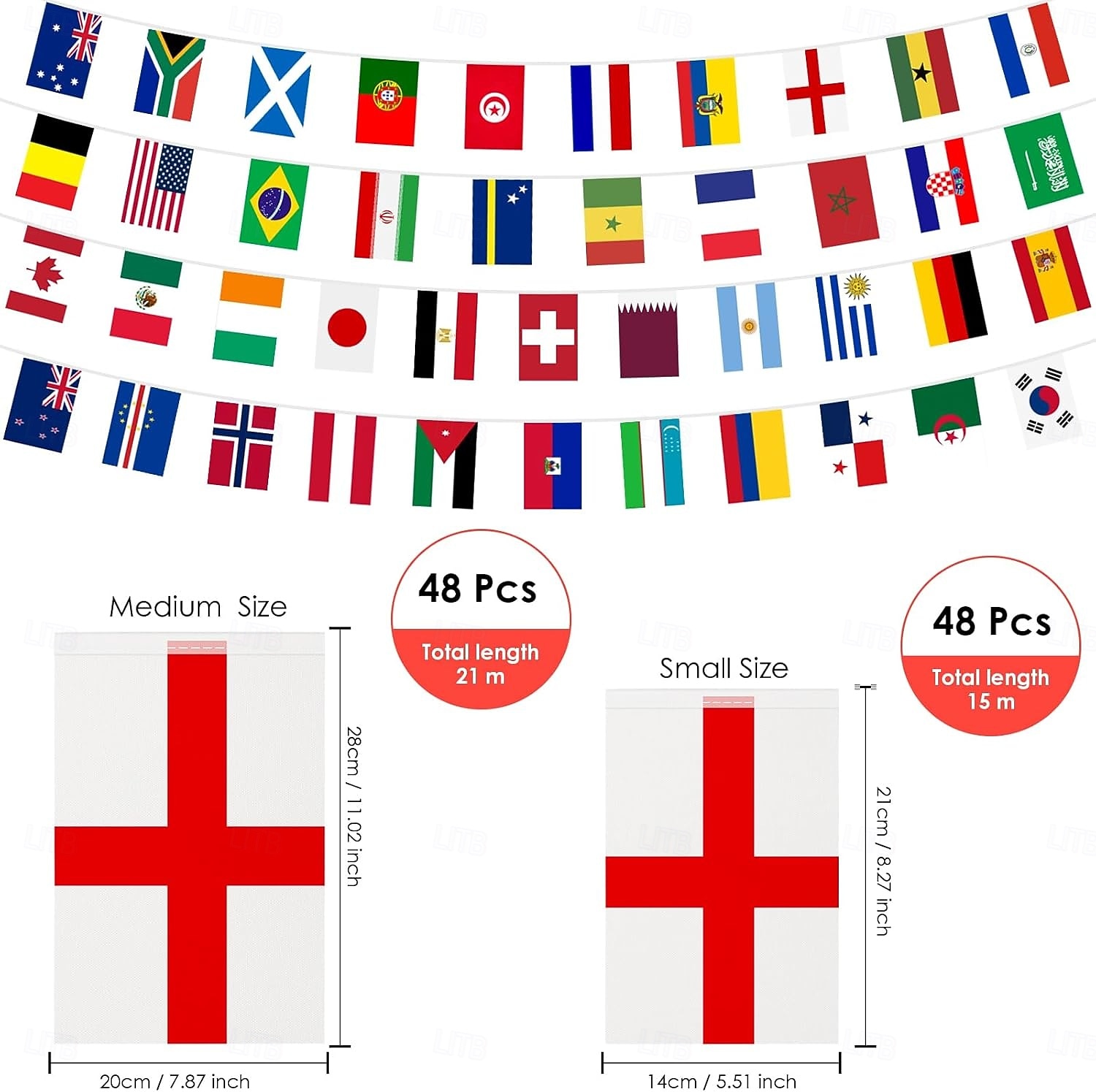48 χώρες με σημαίες από κορδόνι για διακοσμήσεις Παγκοσμίου Κυπέλλου Ποδοσφαίρου 2026, πανό με σημαίες διπλής όψης από ύφασμα με κορδόνι για ποδοσφαιρικό μπαρ, κλαμπ, κήπο, αθλητικό πάρτι, διακόσμηση 2026 - $15.99 –P3