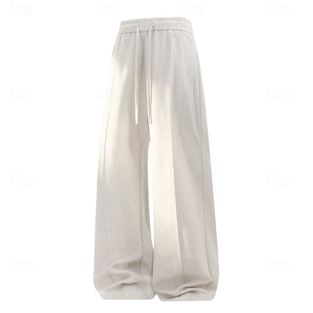Per uomo Pantaloni di Lino Pantaloni Pantaloni Estivi Pantaloni da Spiaggia Coulisse Elastico in vita Tinta unica Comodità Traspirante Quotidiano All'aperto Spiaggia Vacanza Moda Nero Albicocca del 2026 a $29.99 –P5