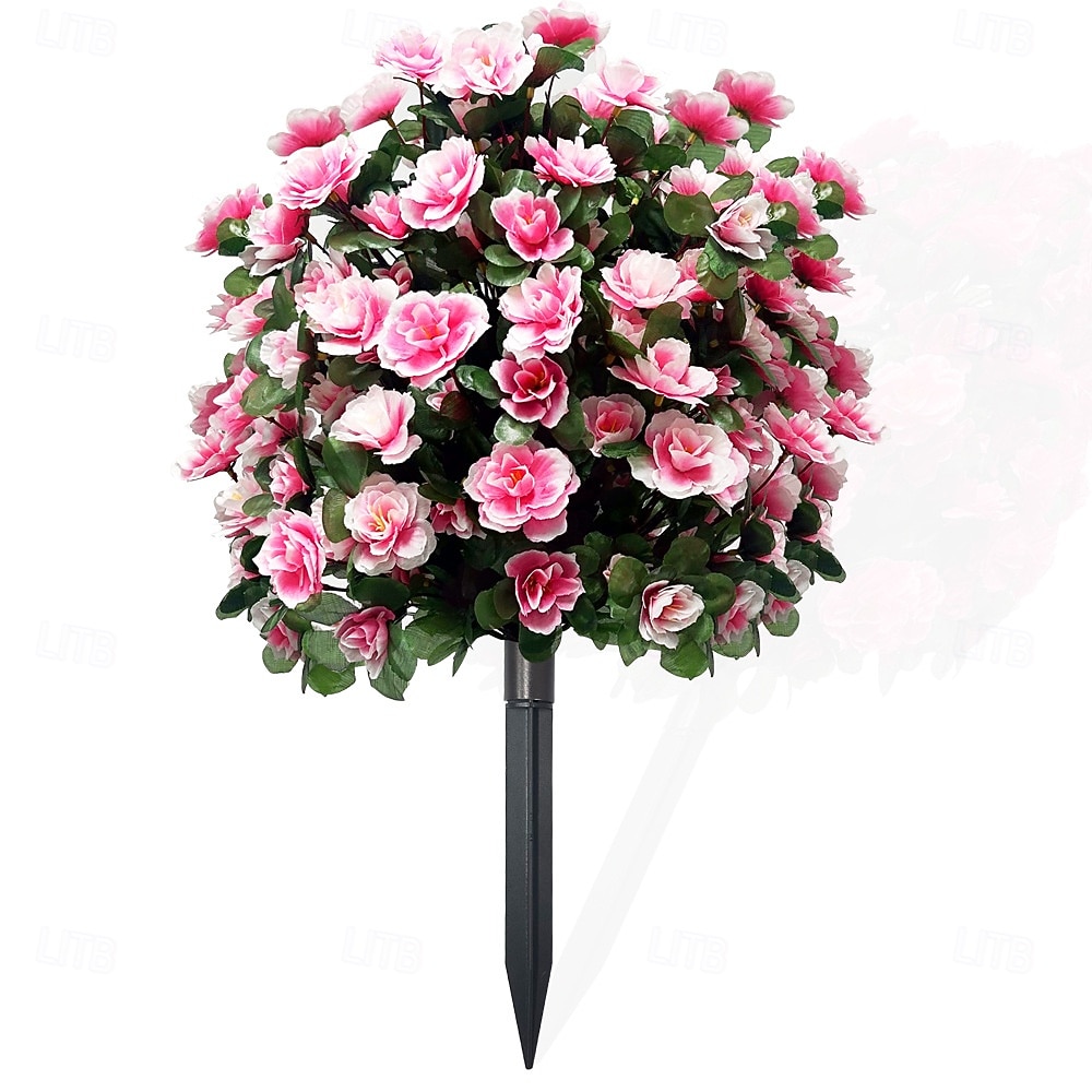 Artificial Azalea Flower with Ground Stakes, 23" UV Resistant Fake Azalea Garden Stake, Faux Greenery Shrubs for Outdoor Porch, Patio, Wedding, Party Decor, Durable, Easy-to-Install Garden Accessory 2026 - $35.99 –P2