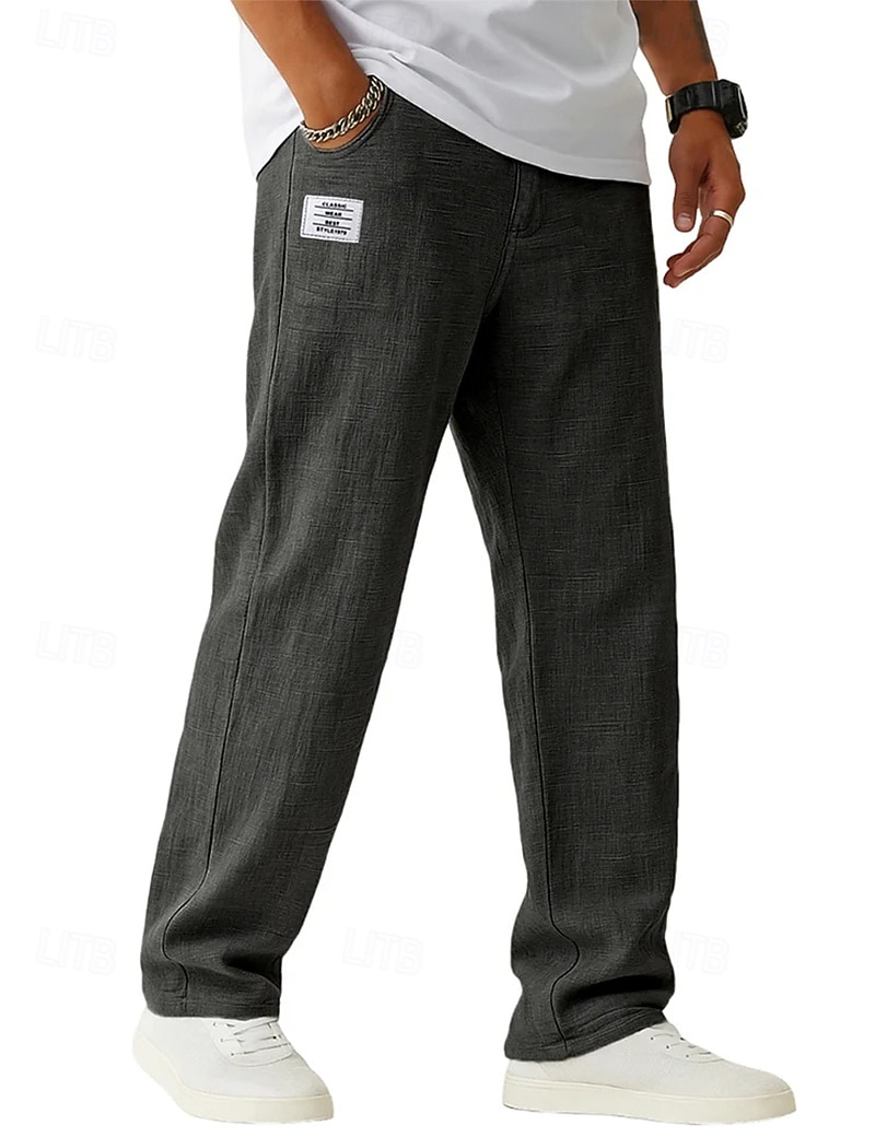 Per uomo Pantaloni di Lino Pantaloni Pantaloni Estivi Pantaloni Larghi Coulisse Elastico in vita Gamba Dritta Semplice Leggero Traspirante Lunghezza intera Casuale Quotidiano All'aperto Vacanza Moda del 2026 a $27.99 –P8