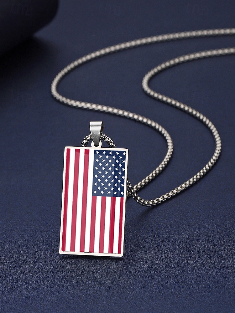 Collana da uomo con ciondolo a forma di bandiera in acciaio inossidabile, collana con catena a bandiera di diversi paesi per le partite di calcio, per sostenere i tifosi, per fare il tifo allo stadio, per l'abbigliamento sportivo casual e per tutti i gior del 2026 a $9.99 –P6