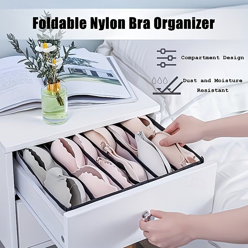 5-Piece Foldable Wardrobe Storage Boxes - Grid Underwear Storage Bags - Multi-Size Nylon Drawer Dividers for Underwear, Socks, and Ties, Stylish 2026 - $16.49 –P4