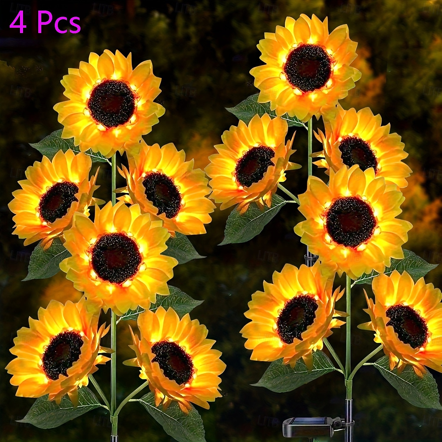 4 Packs Outdoor Solar Waterproof 3-Head Sunflower Stake Lights, Decorative LED Lamps for Garden, Yard, Pathway, Lawn, Villa, Patio, Street, Farm – Ambient Lighting for Holidays, Weddings, Parties 2026 - $48.99 –P4