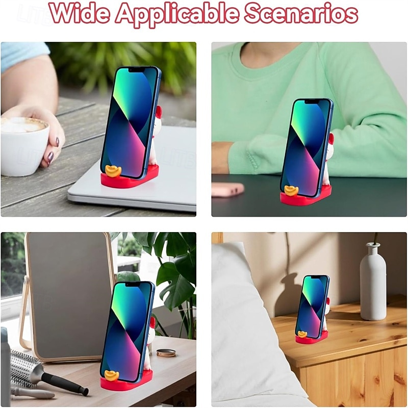 Soporte para smartphone con forma de gato de la suerte, adorable figura kawaii de maneki neko, soporte para teléfono de escritorio, soporte portátil para celular, decoración de oficina, regalo de 2026 - $27.49 –P7