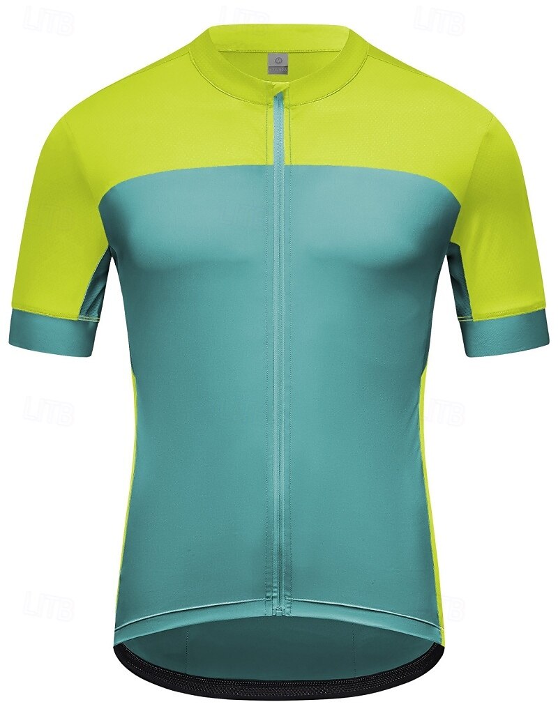 Bărbați Jersey de ciclism Bloc Culoare Model mozaic Manșon scurt Bicicletă Jerseu Topuri cu 3 buzunare spate Rezistent la UV Uscare rapidă Înapoi de buzunar Κατά του ιδρώτα Sport Galben Trifoi Gri 2026 - $30.99 –P1