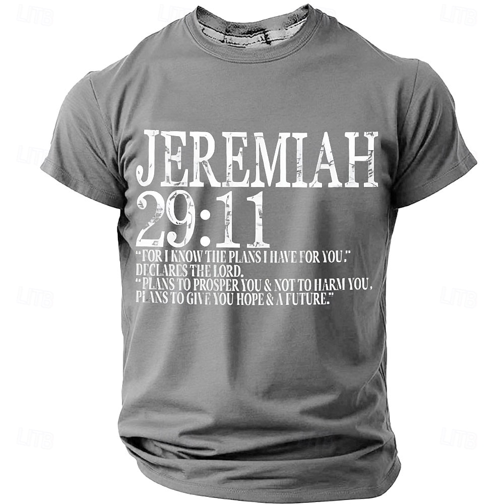 Maglietta da uomo con versetto biblico Geremia 29:11 "Io conosco i progetti che ho per voi", grafica cristiana, vestibilità regolare, abbigliamento religioso di design, taglie S, M, L, XL, XXL, XXXL del 2026 a $18.99 –P2