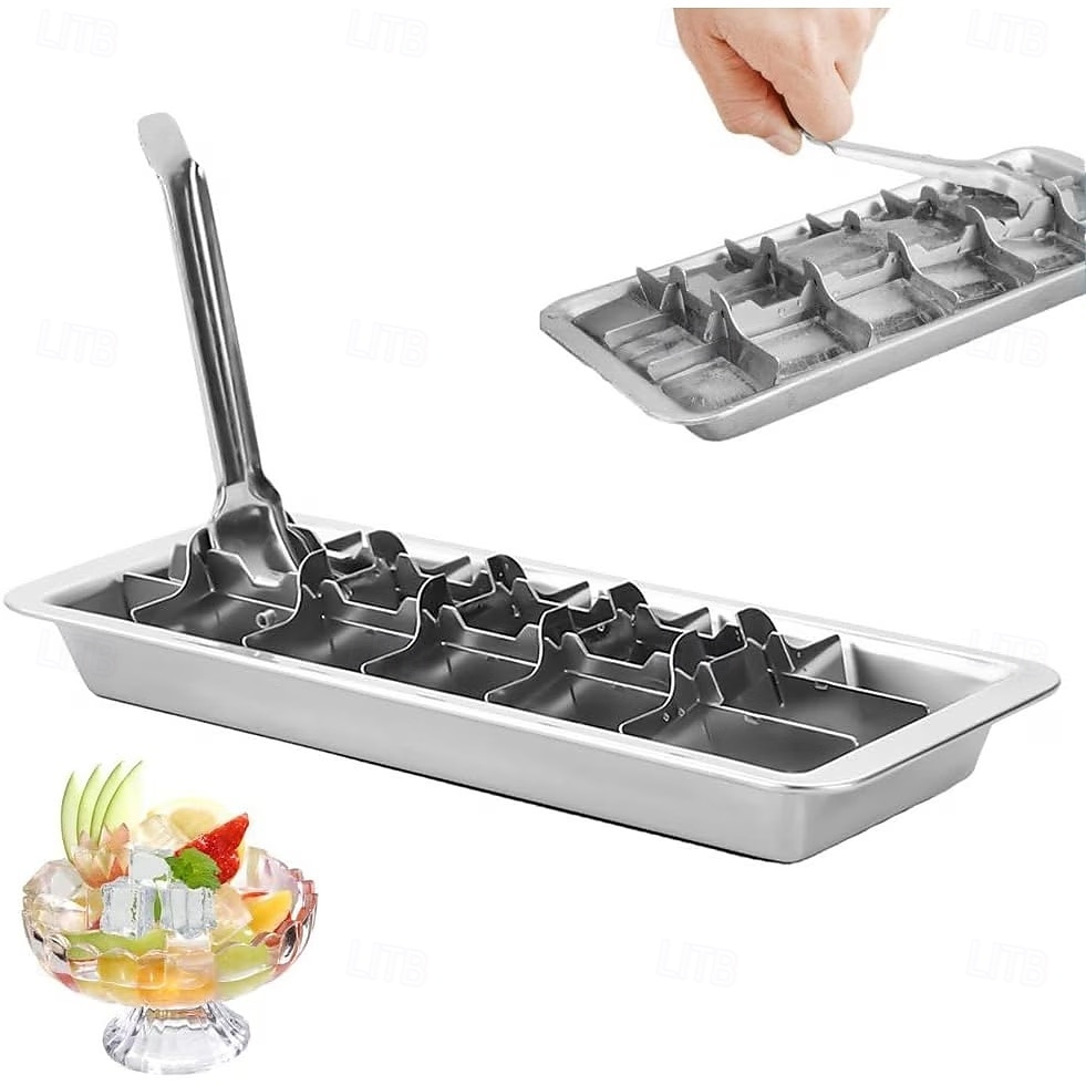 Vassoio per cubetti di ghiaccio in acciaio inox a 18 scomparti con maniglia per un facile rilascio, vassoio per il ghiaccio rimovibile per la preparazione di cubetti di ghiaccio e alimenti surgelati, del 2026 a $27.99 –P2