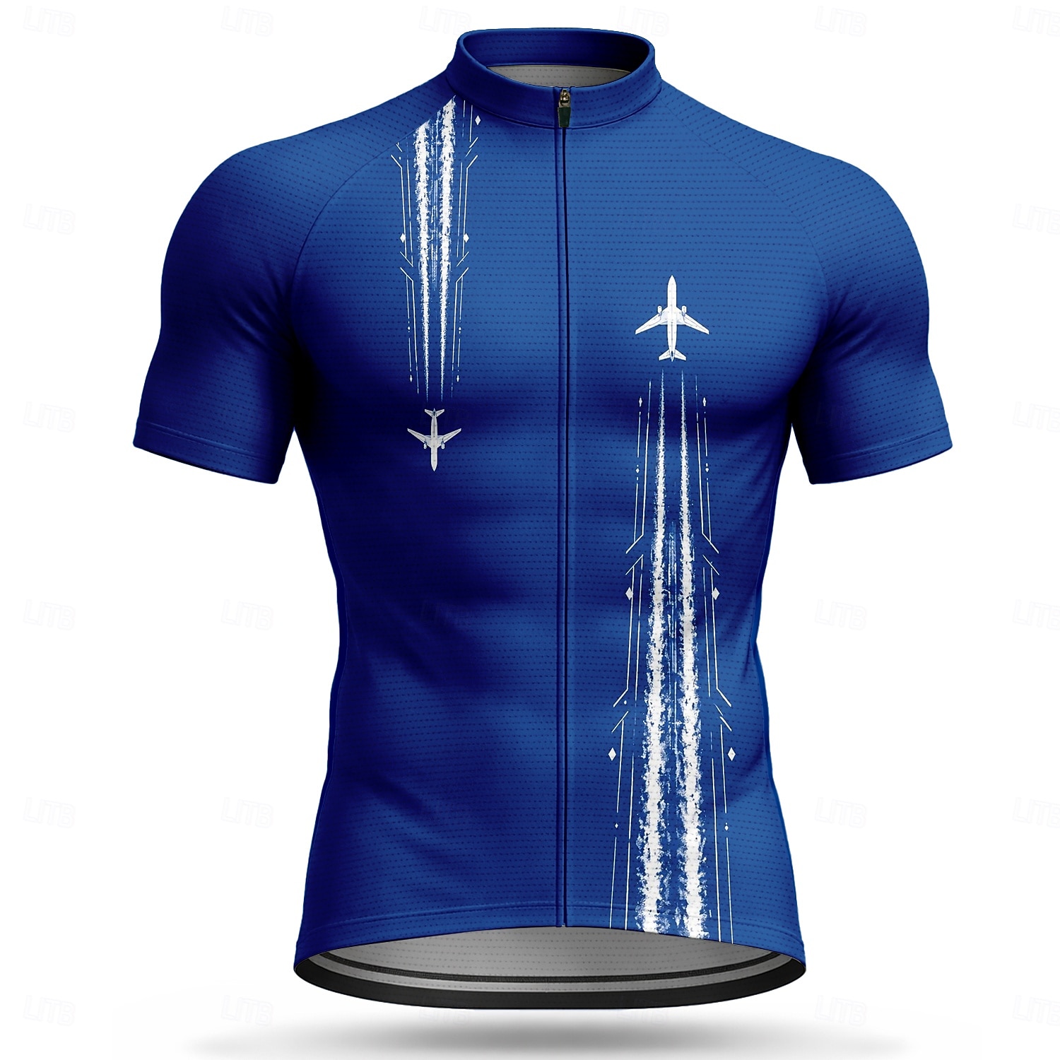 Herren Radtrikot Geometrisch Fahhrad Kurzarm Fahhrad Trikot Oberteil mit 3 Gesäßtaschen UV-beständig Schnelltrocknend Mit Taschen Frontreißverschluss Sport Blau Bekleidung 2026 - $28.99 –P1