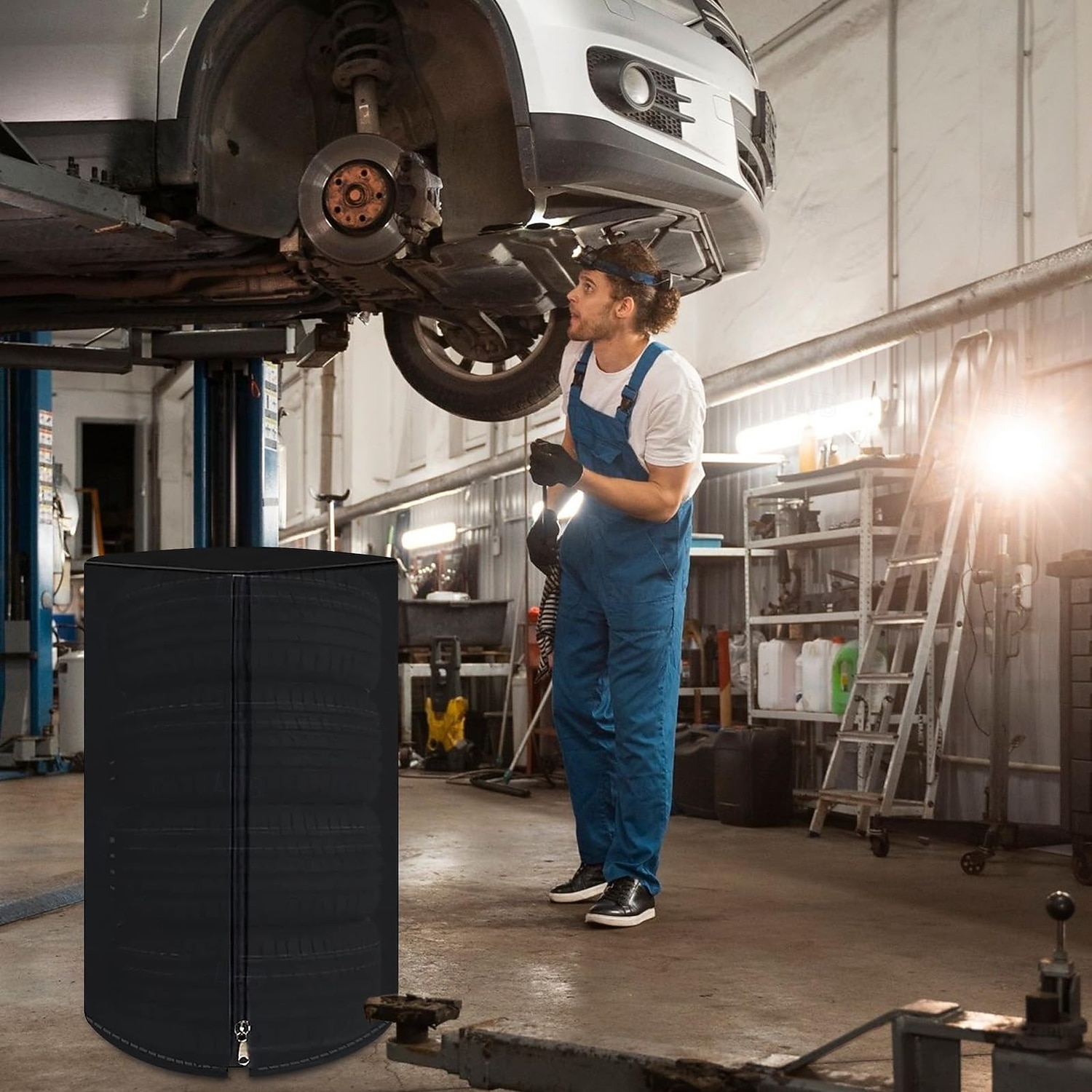 Capas para armazenamento de pneus, capa grande para pneus de inverno, impermeável, com bolsa de armazenamento prática, capa resistente às intempéries para empilhar pneus (comporta 4 pneus, diâmetro de de 2026 por $18.99 –P8