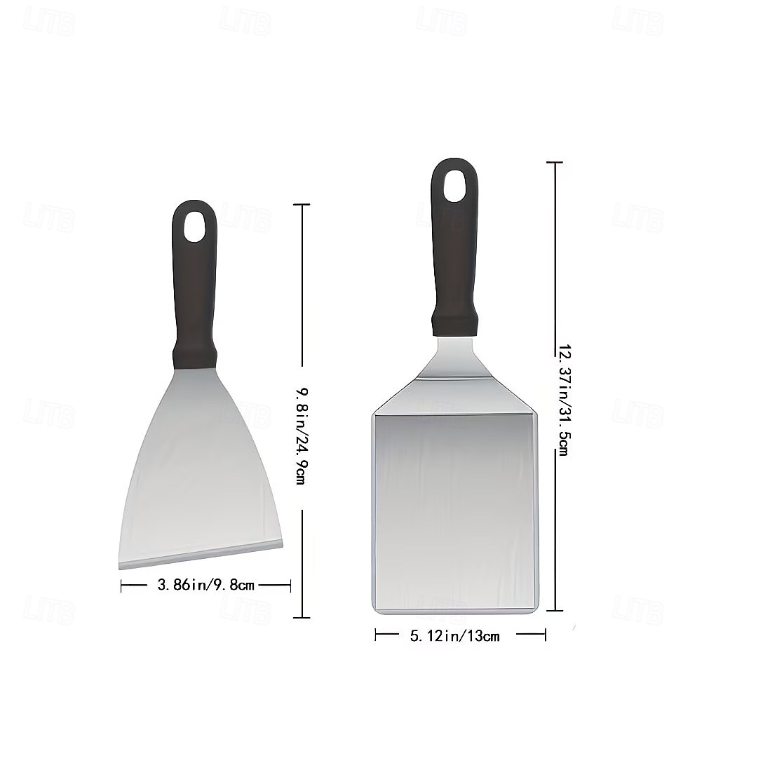 Set de 2 bucăți pentru zdrobirea burgerilor la grătar, set de spatule din oțel inoxidabil cu zdrobitor mare pentru burgeri, presă pentru burgeri și spatulă pentru grătar, ideal pentru gătit în aer 2026 - $15.99 –P2