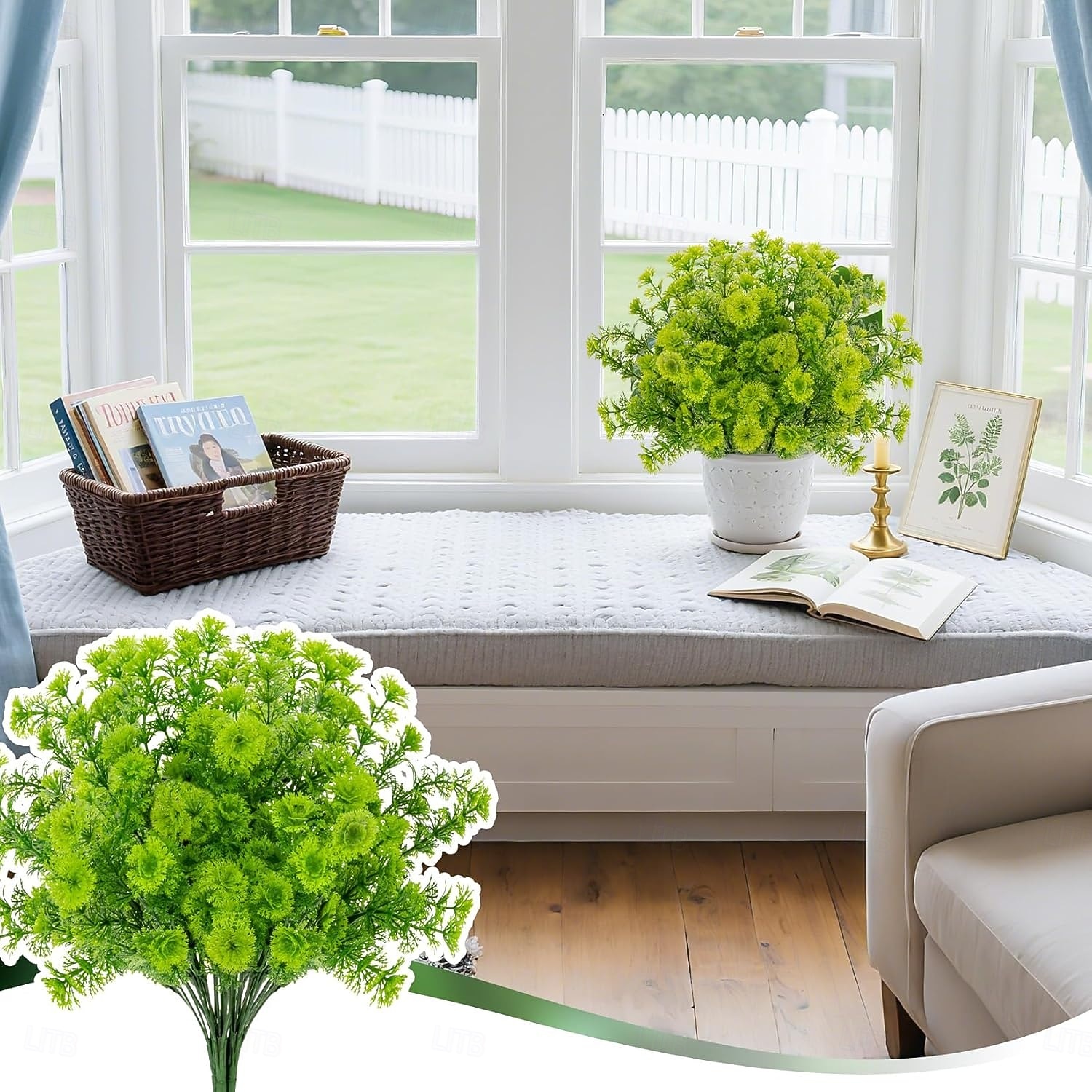 4 ks umělých rostlin, umělé bylinky pro domácí dekorace, stolní, svatební, kancelářské, nástěnné aranžmá, sada plastových dekorativních rostlin 2026 - $11.99 –P3