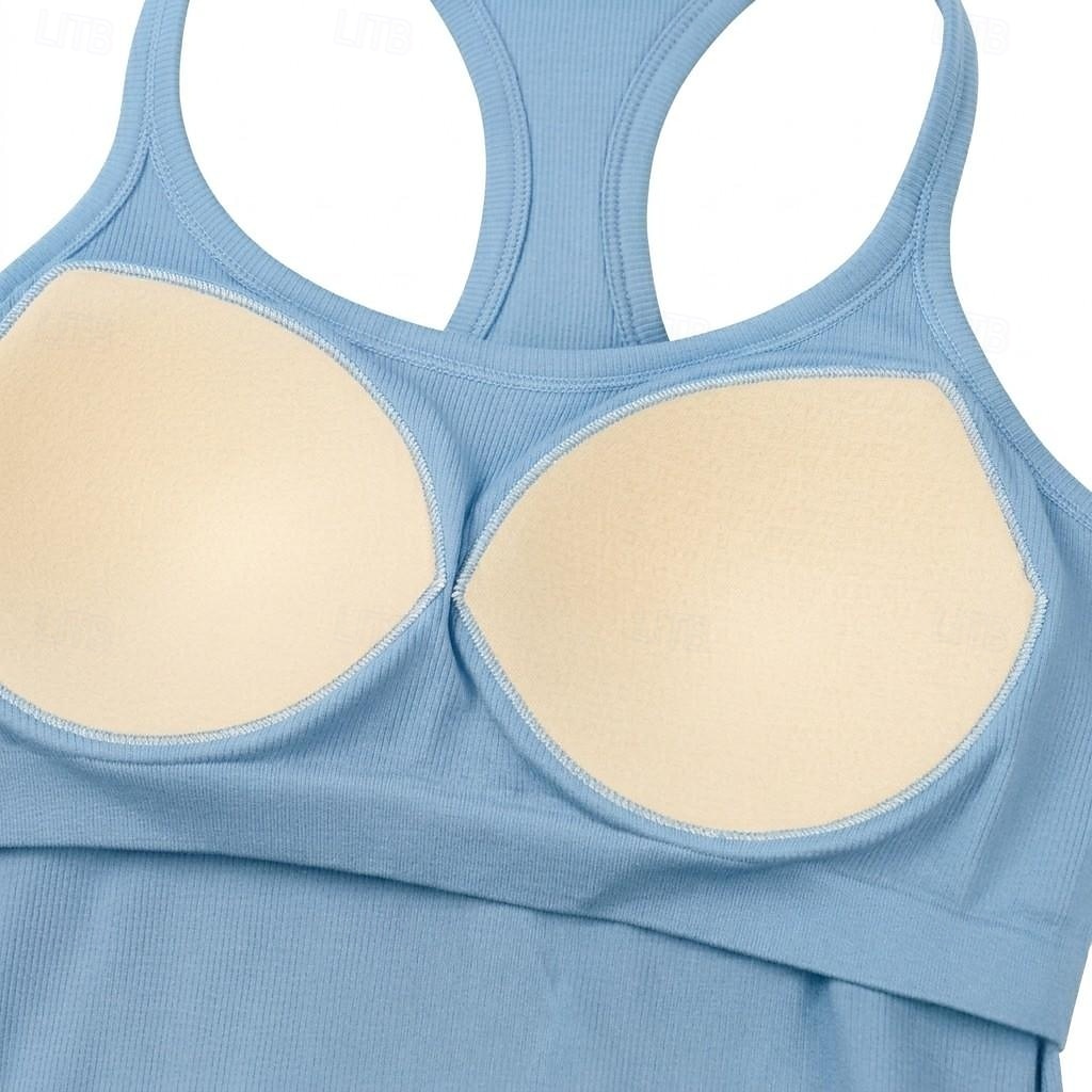 Women's Athletic Tank Knit Top Tunic Stylish Hot Casual Sleeveless Spaghetti Straps Regular Tops Gym Sports Going out Blue Eggplant Purple Black White Yellow Summer Spring 2026 - $25.99 –P12