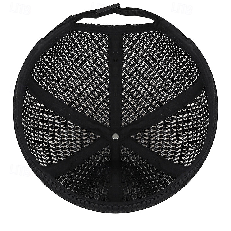 Pălărie de vară pentru bărbați, fără boruri, respirabilă, cu plasă ușoară, cu etichetă din piele, ventilație cu grilă goală, pălărie de soare unisex în stil hip hop pentru exterior 2026 - $15.99 –P4