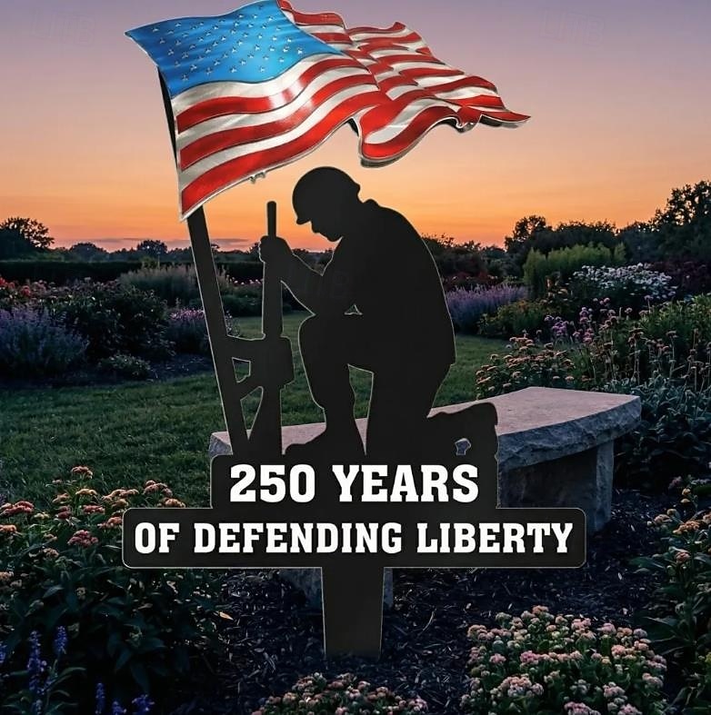 250 Years of Defending Liberty Metal Garden Stake, Patriotic Memorial Day American Flag Yard Sign, Outdoor Lawn Decor for Veterans, Independence Day, Home & Garden Decoration 2026 - $19.99 –P5
