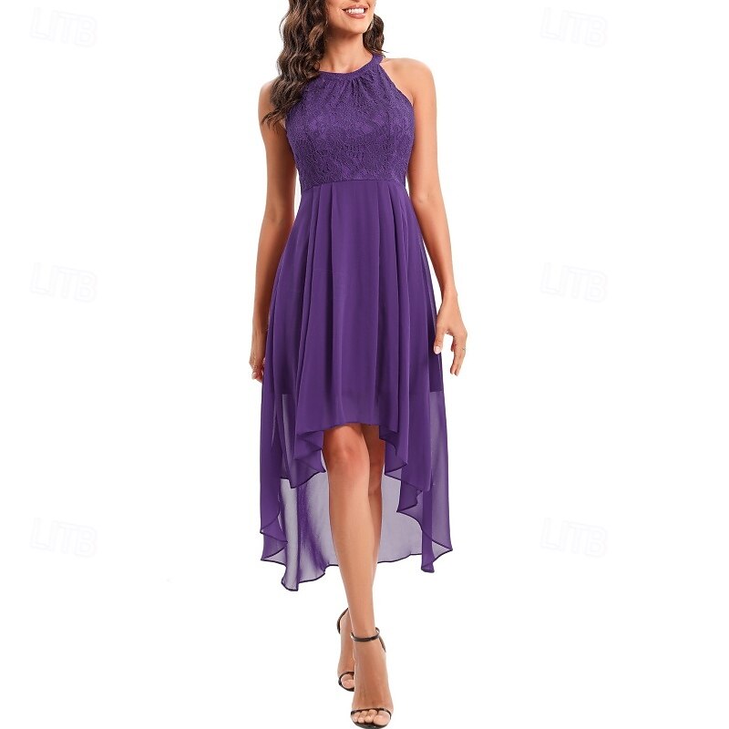 Women's Midi Dress Chiffon Dress Casual Dress Elegant Fashion Modern Outdoor Vacation Party Regular Fit Plain Sleeveless Halter Neck Blue Pink Purple Summer Spring 2026 - $39.99 –P13