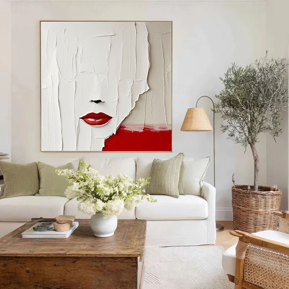 AHandmade Abstract Woman Beauty Face Canvas Wall Art Modern Abstract ...