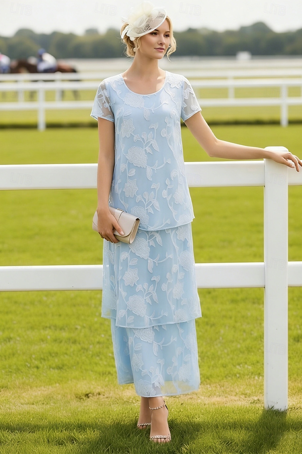 A-Linie Knöchellänge Chiffonkleid Brautmutterkleid Kurzarm Rundhalsausschnitt Rundausschnitt Elegant Vintage Formell Hochzeitsgast Hochzeitsfeier Chiffon Jacquard mit Schleife(n) Blume 2026 - $154.79 –P1
